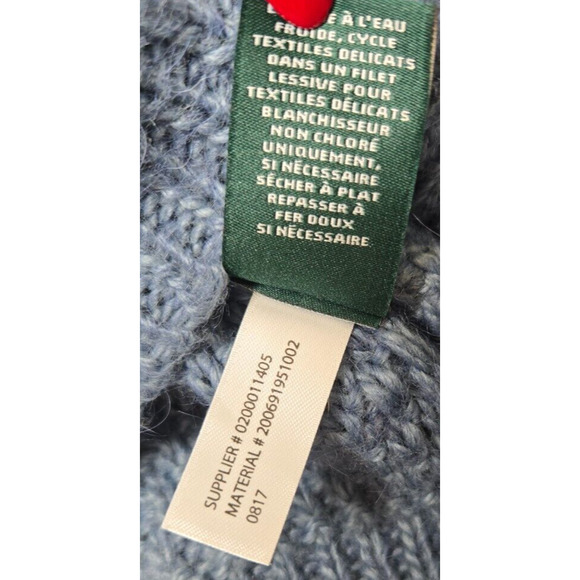Ralph Lauren Womens Sweater XL Blue Alpaca Wool Textured Preppy Coastal Heritage - Picture 7 of 7